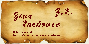 Živa Marković vizit kartica